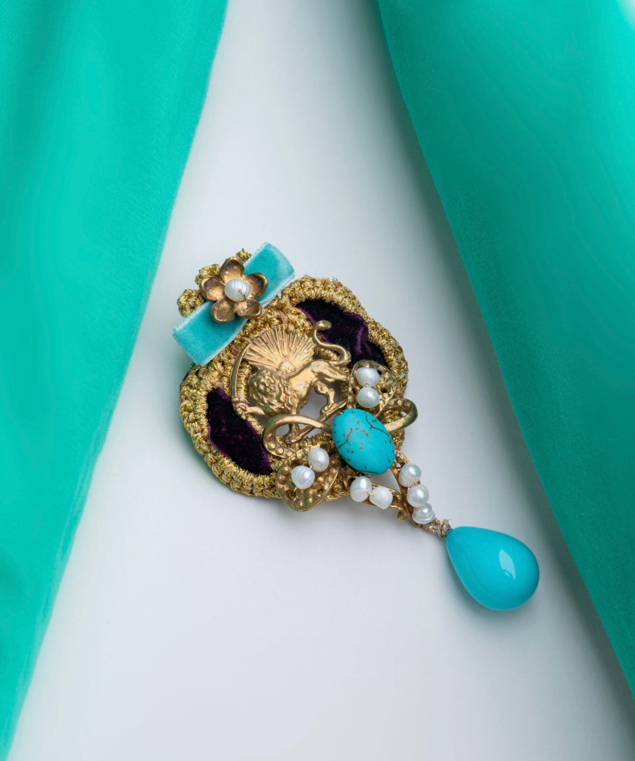 Majestic Turquoise Brooch