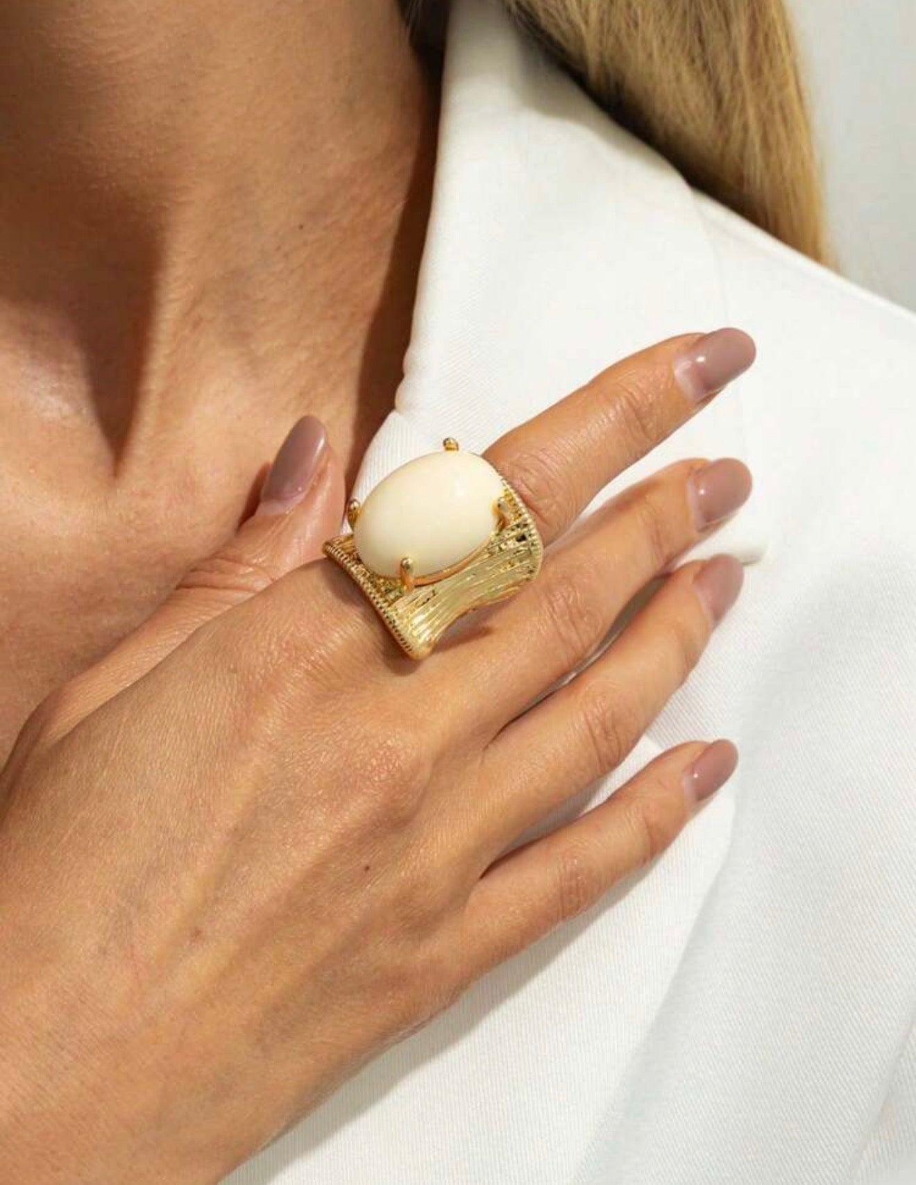 Cream Eclipse Ring